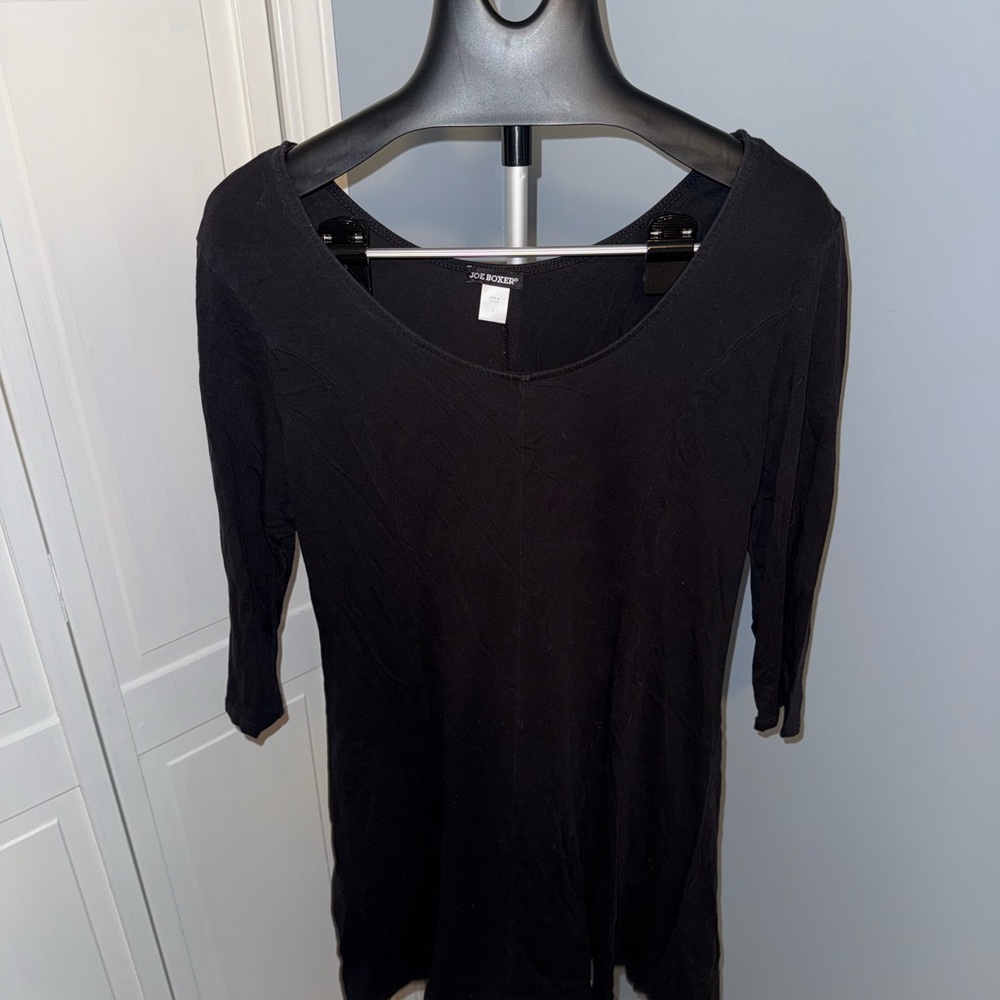 Joe Boxer Elegant Black Long Sleeve Dress